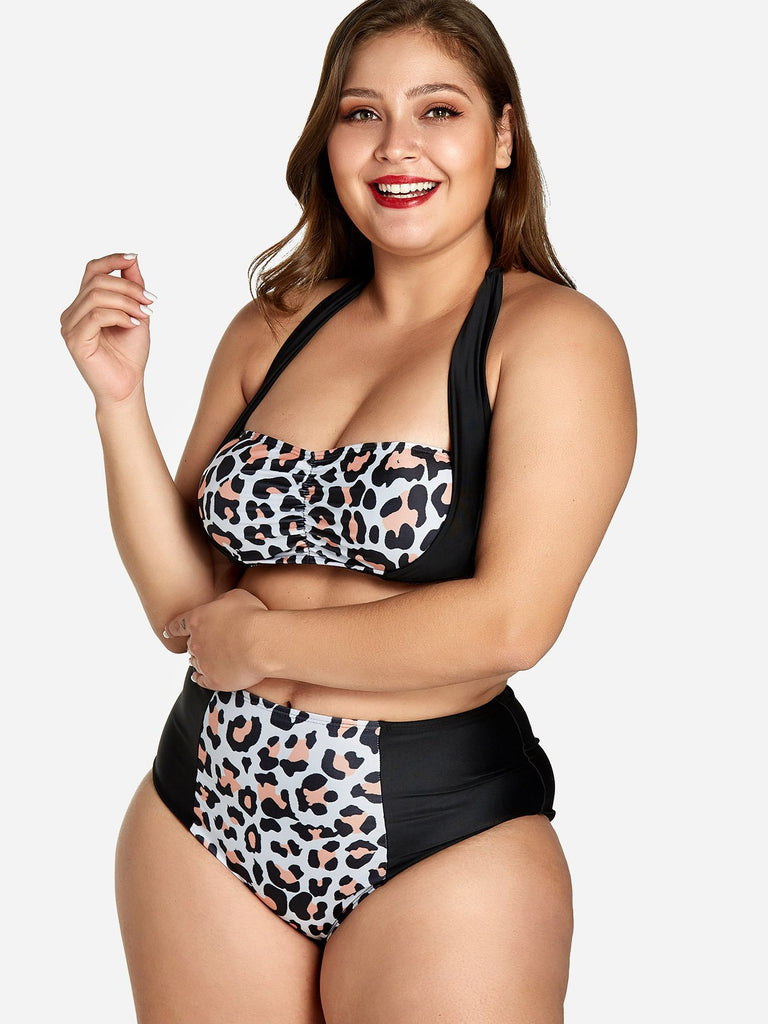Ladies Leopard Plus Size Swimwear