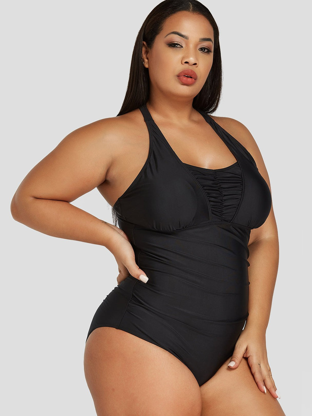 Ladies Black Plus Size Swimwear