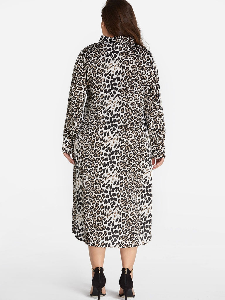Womens Leopard Plus Size Dresses