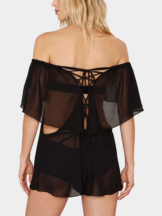 Womens Black Cover-Ups