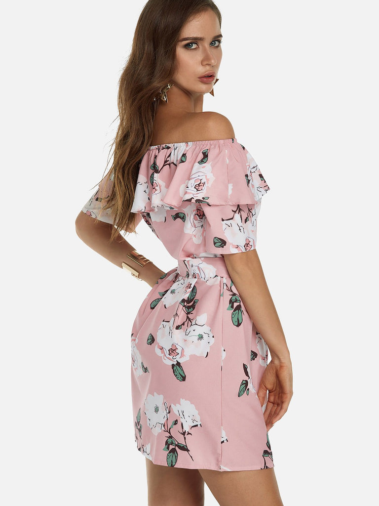 Ladies Pink Floral Dresses