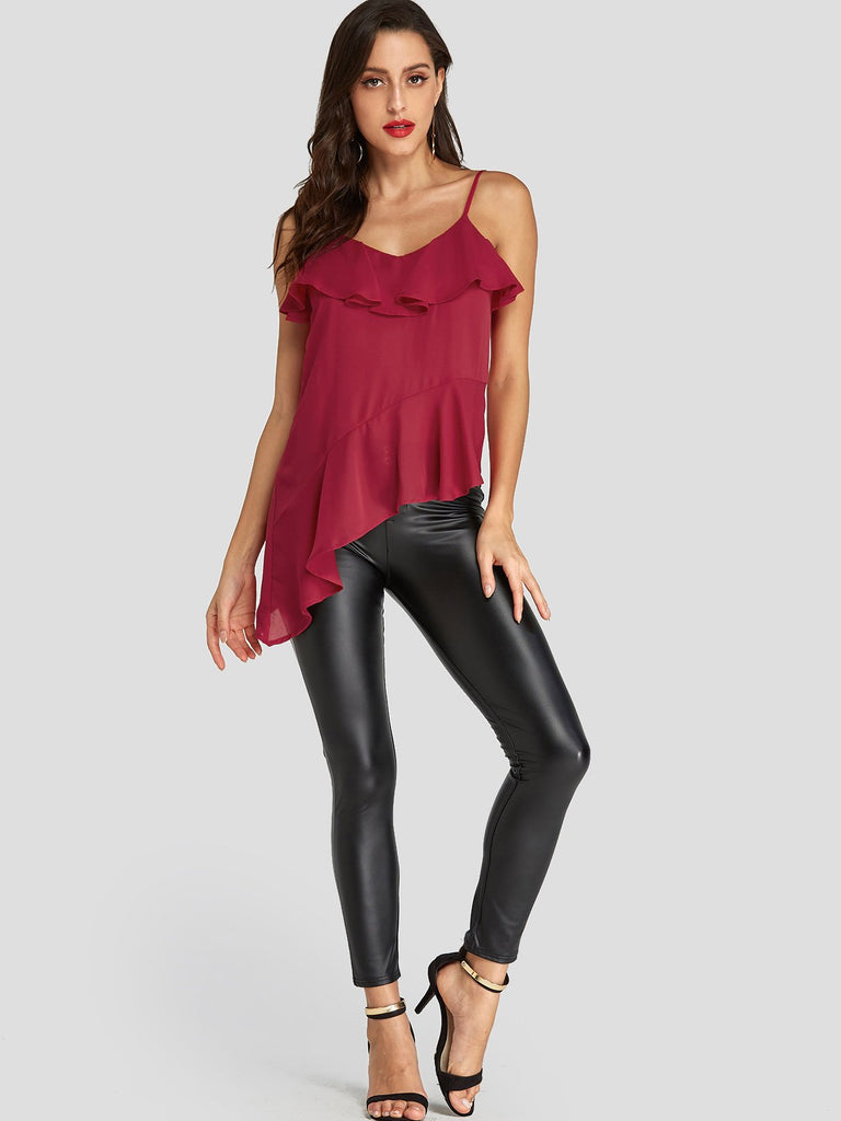 Womens Burgundy Camis