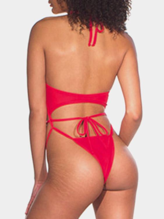 High Neck Bikini With High Waisted Bottoms