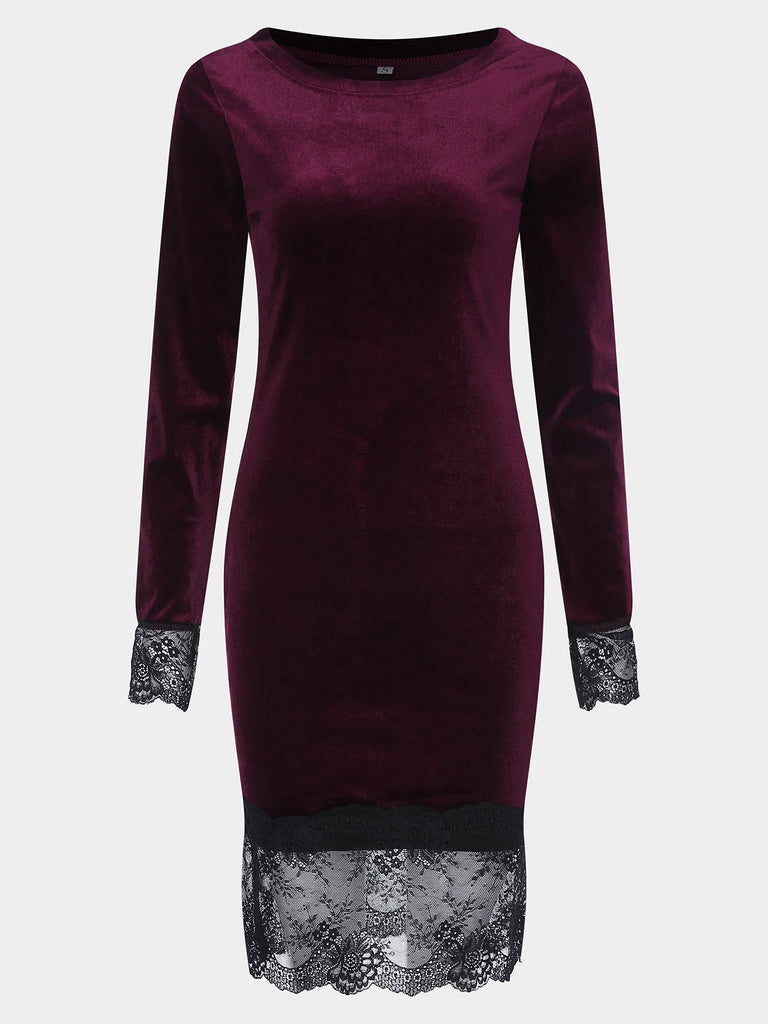 Womens Burgundy Midi Dresses