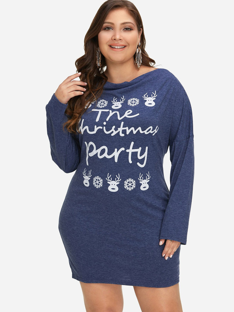 Womens Long Sleeve Plus Size Dress
