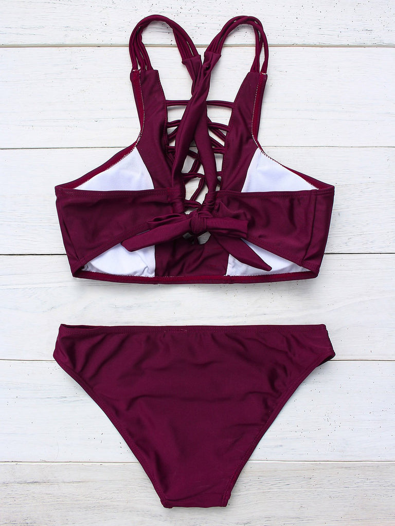Womens Sleeveless Two Piece Bikinis