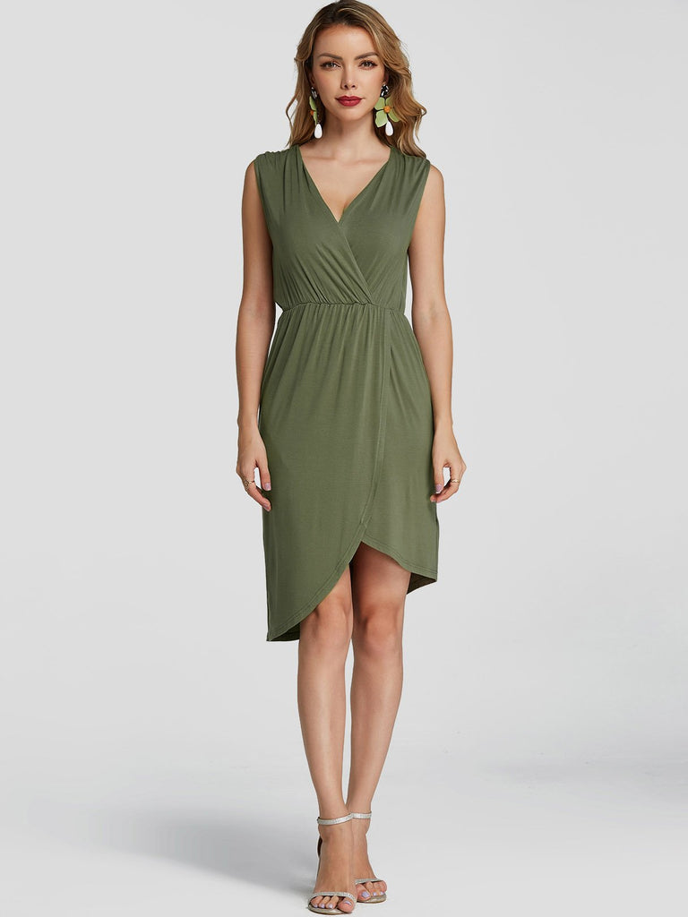 Womens Army Green Casual Dresses