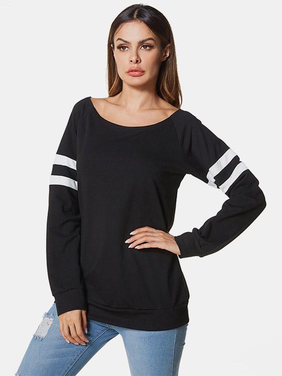 Round Neck Stripe Long Sleeve T-Shirts