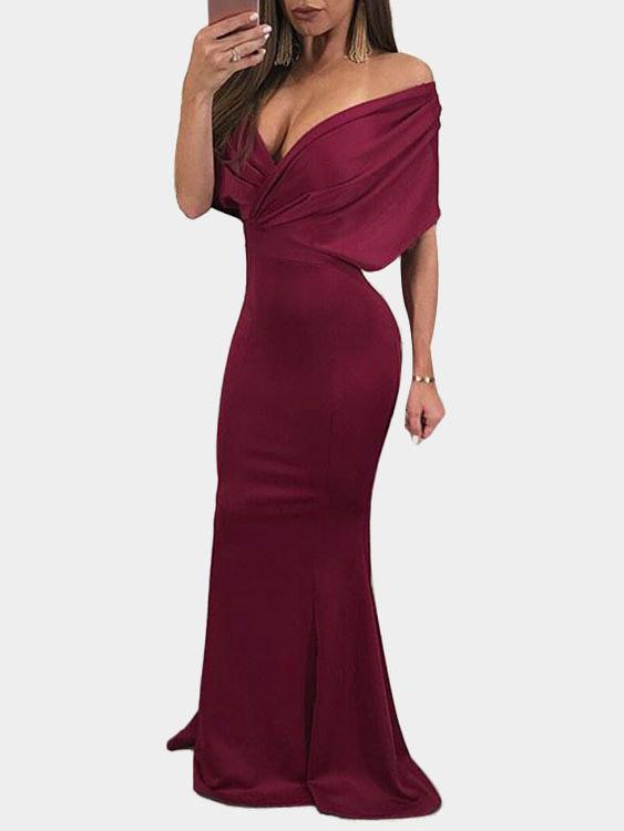 Womens Burgundy Maxi Dresses