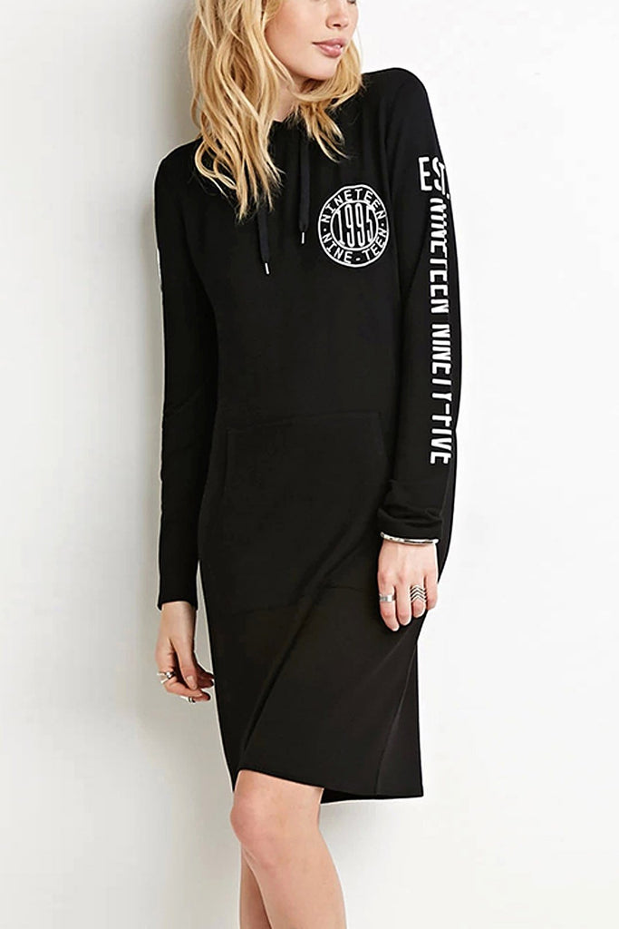 Black Long Sleeve Casual Dress