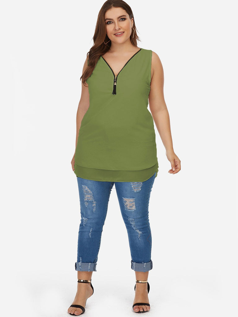 Womens Sleeveless Plus Size Tops