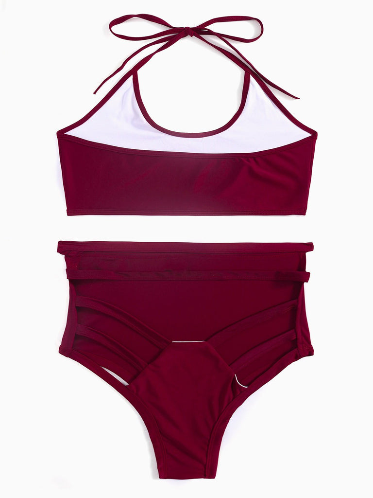 Womens Burgundy Bikinis