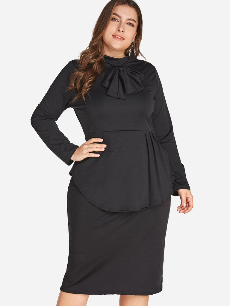 Ladies Long Sleeve Plus Size Dress