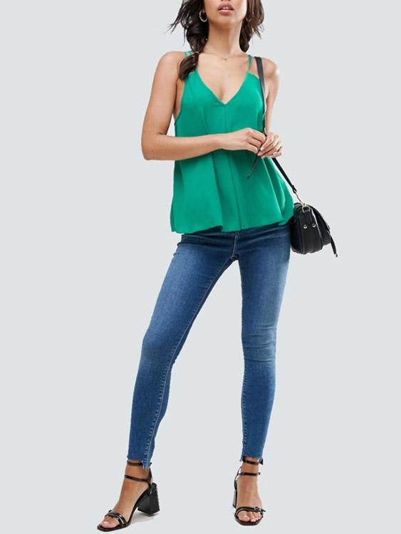Ladies Deep V Neck Camis