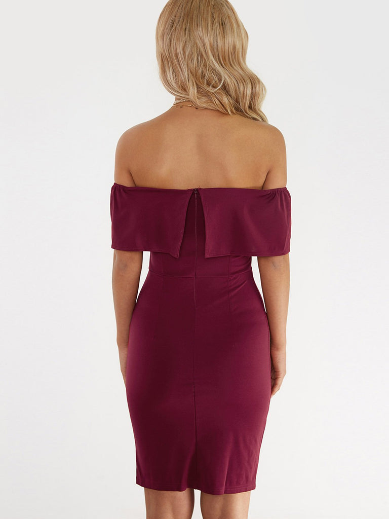 Womens Burgundy Bodycon Dresses