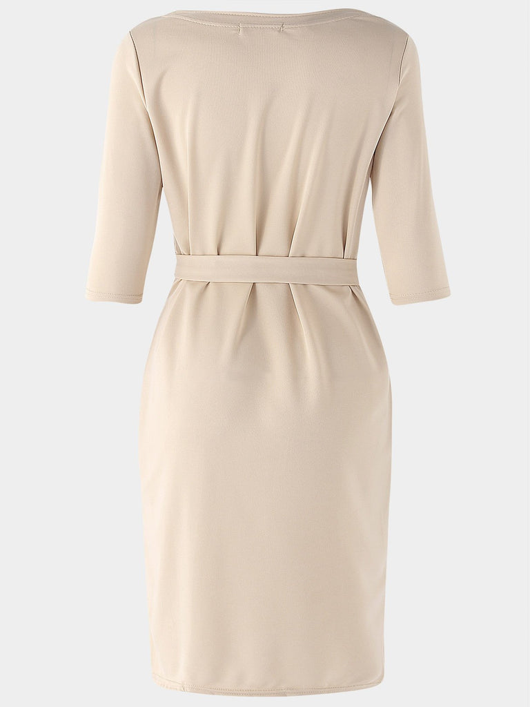 Womens Beige Midi Dresses