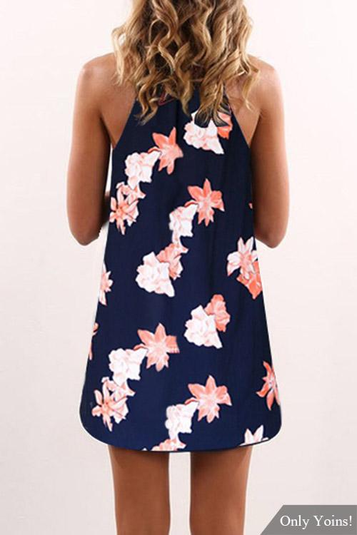 Womens Navy Floral Dresses