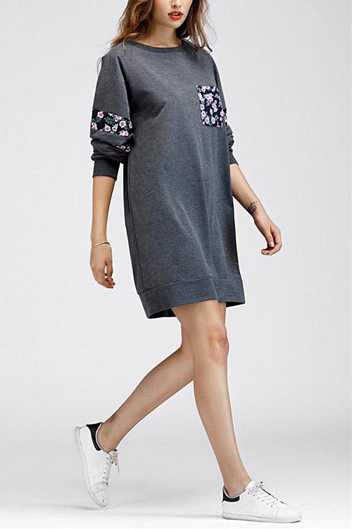 Womens Floral Print Mini Dress