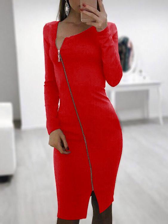 Ladies Burgundy Midi Dresses