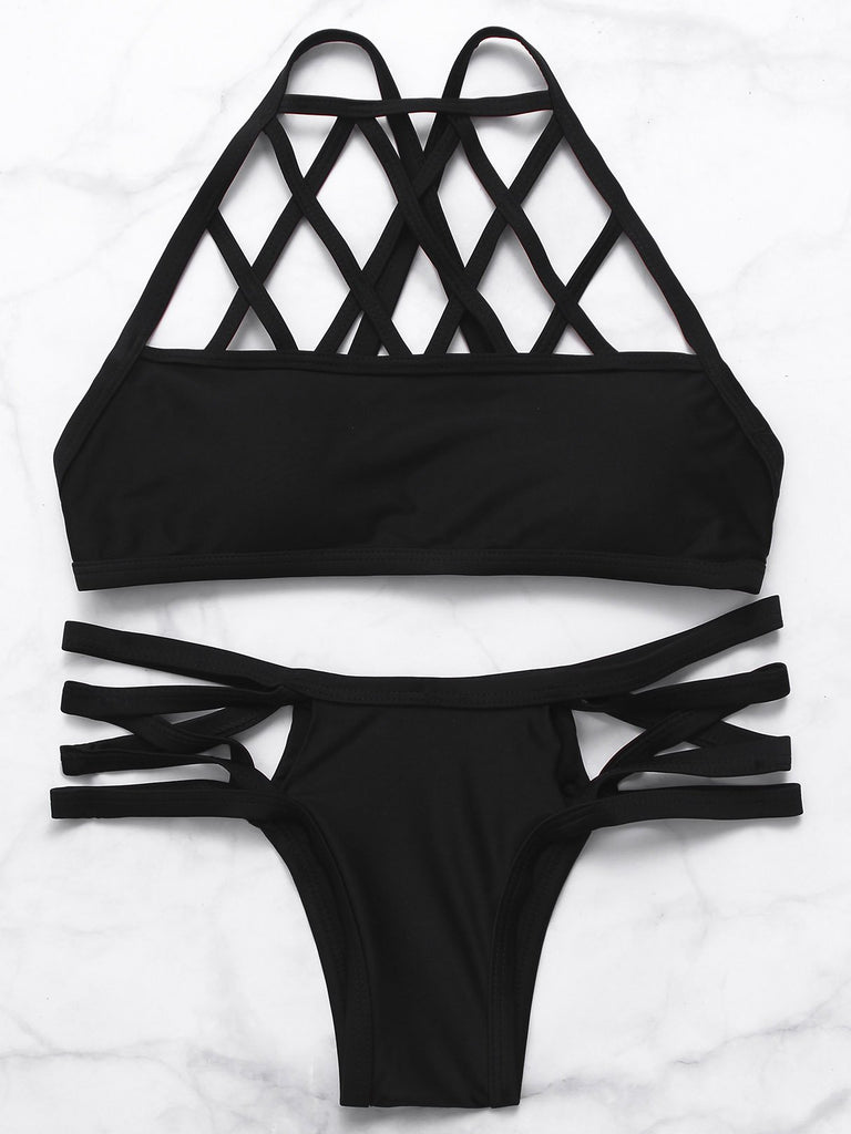 Womens Sleeveless Two Piece Bikinis