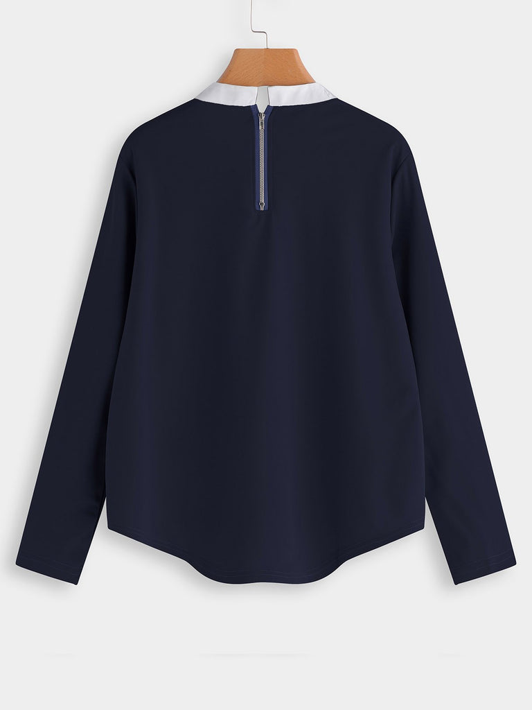 Womens Navy Plus Size Tops