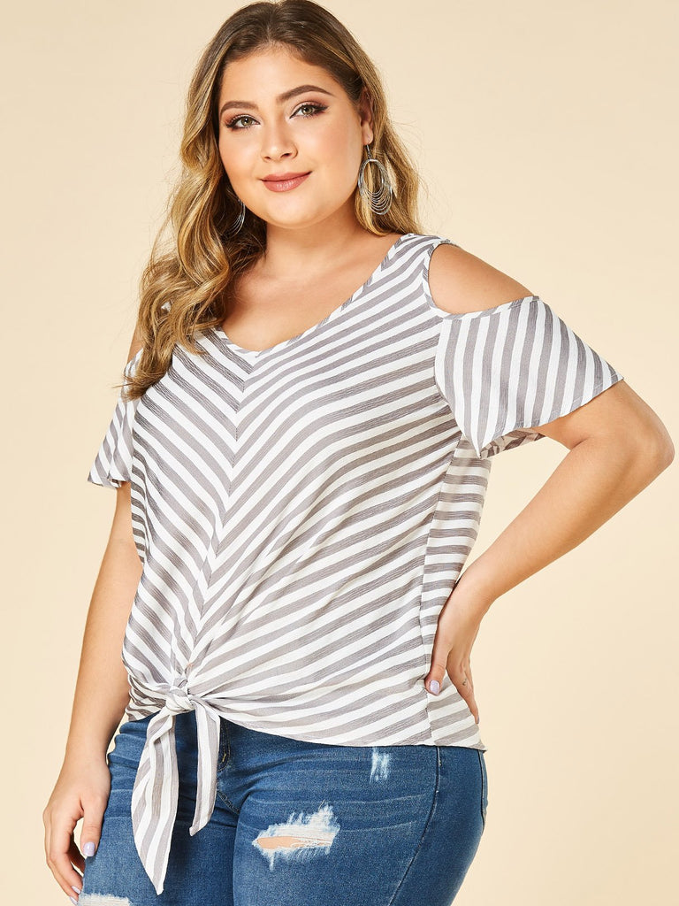 Ladies Grey Plus Size Tops