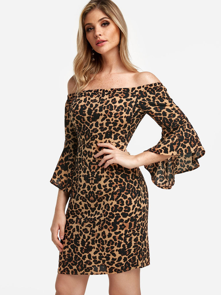 Ladies Leopard Mini Dresses