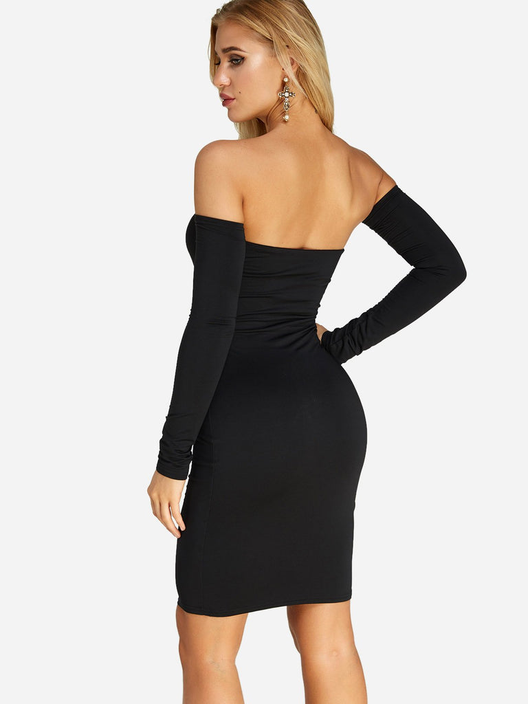 Womens Black Off The Shoulder Dresses
