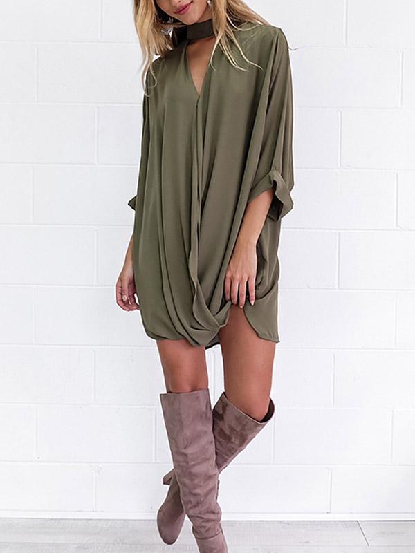 Ladies Long Sleeve Mini Dress