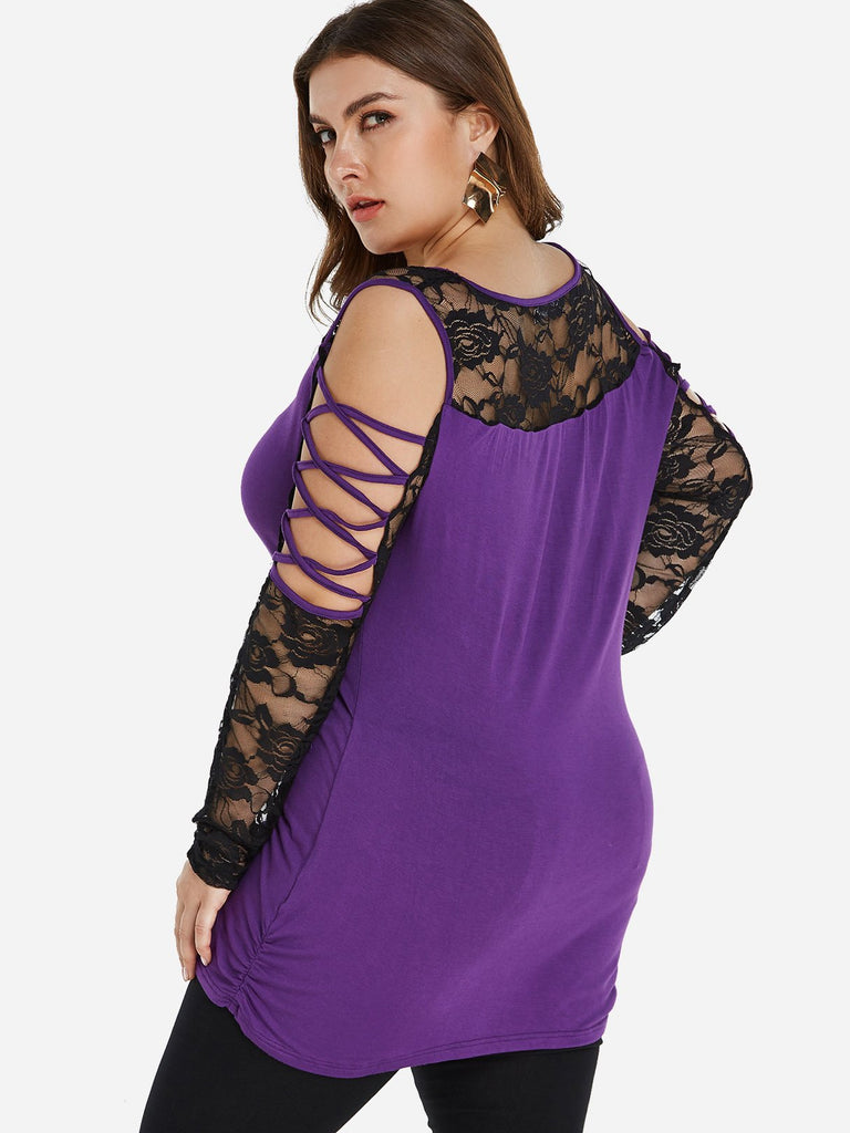 Womens Purple Plus Size Tops