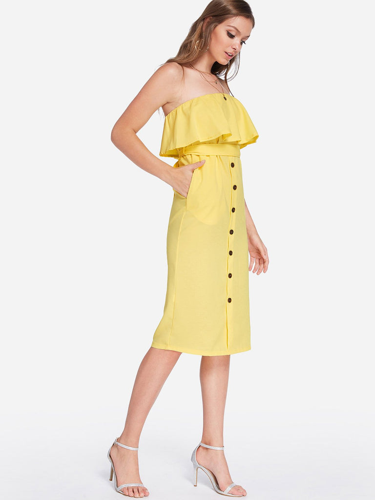Womens Sleeveless Midi Dress