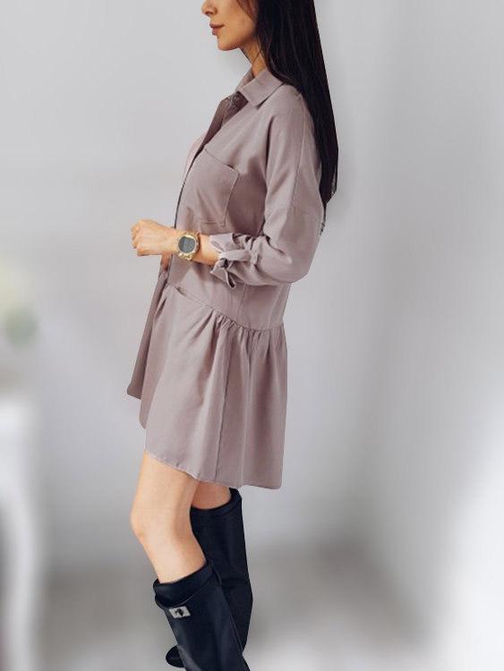 Ladies Pink Shirt Dresses