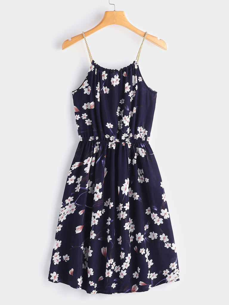 Womens Navy Floral Dresses