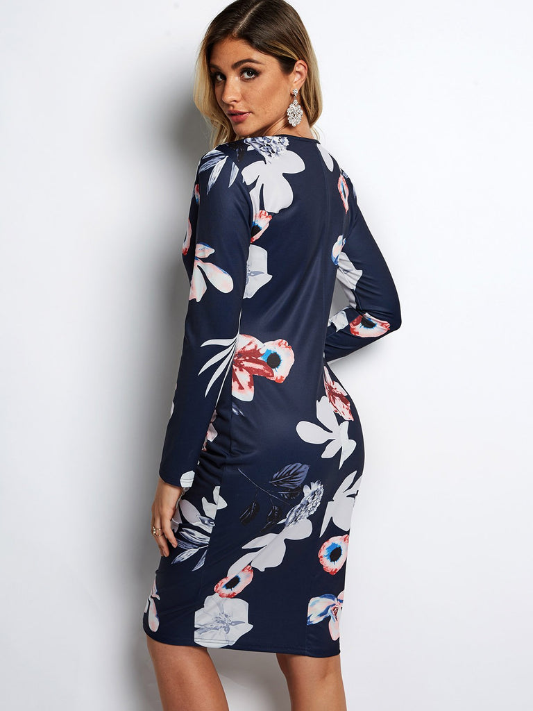 Womens Navy Floral Dresses