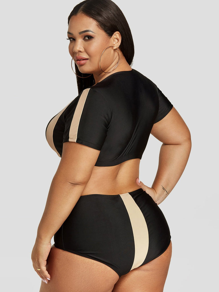 Womens Black Plus Size Swimwear