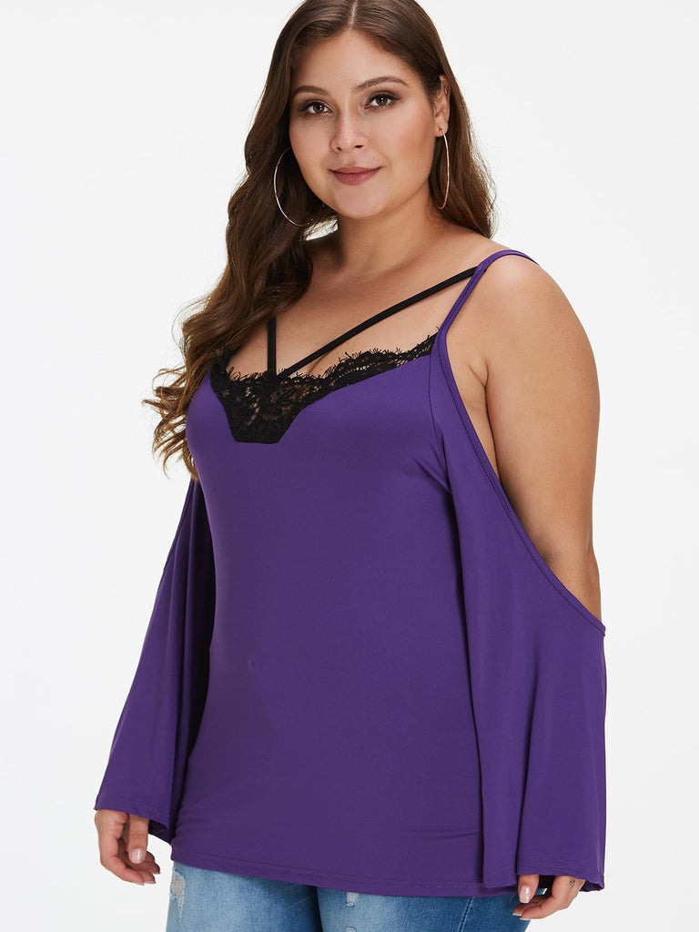 Ladies Purple Plus Size Tops