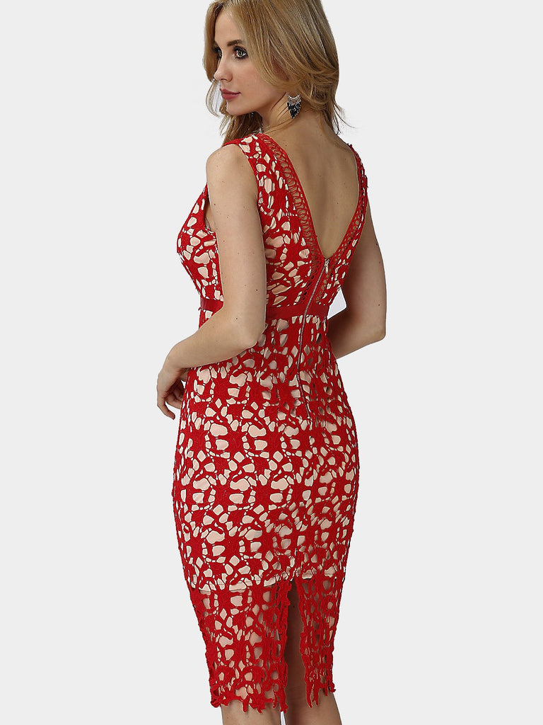 Womens Red Midi Dresses