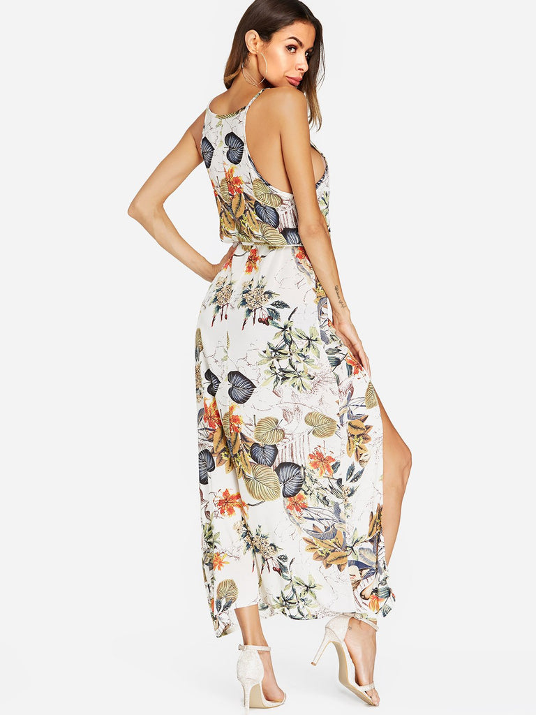 Womens Apricot Floral Dresses