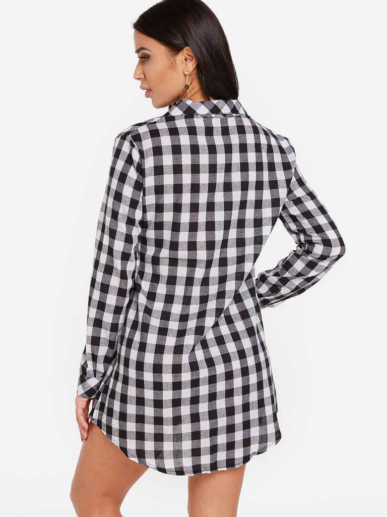 Womens Grid Shirt Dresses