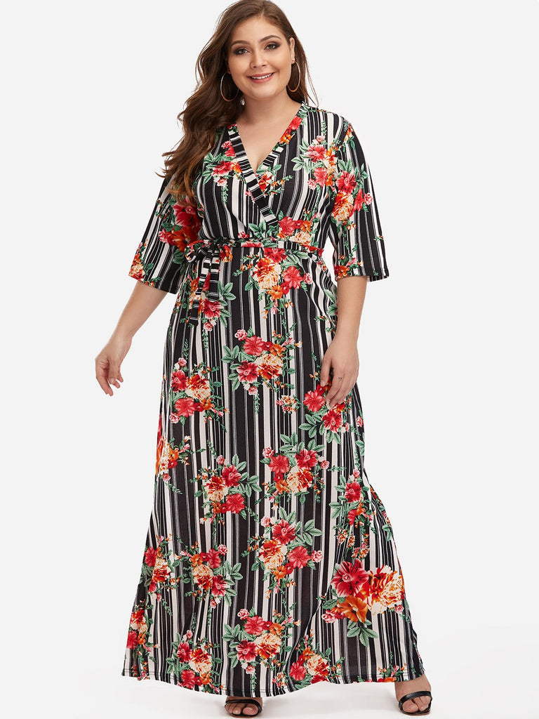 Womens Striped Plus Size Dresses