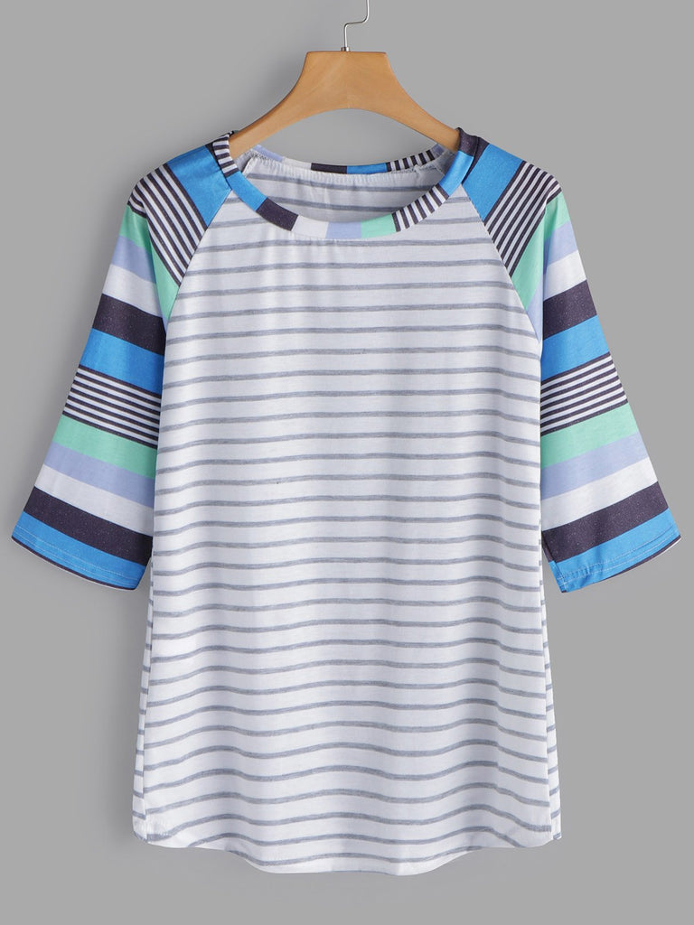 Round Neck Half Sleeve Stripe T-Shirts