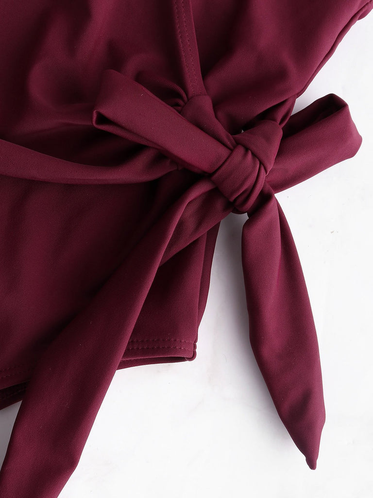 Ladies Burgundy One-Pieces