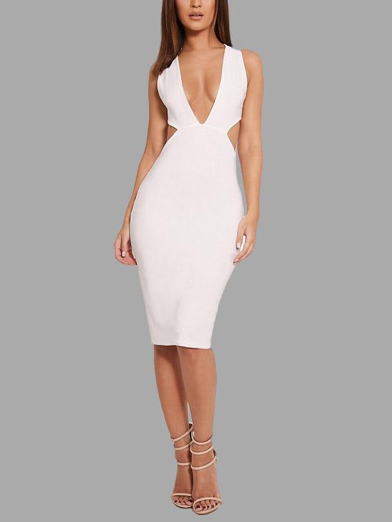 Sleeveless Cut Out Midi Dress
