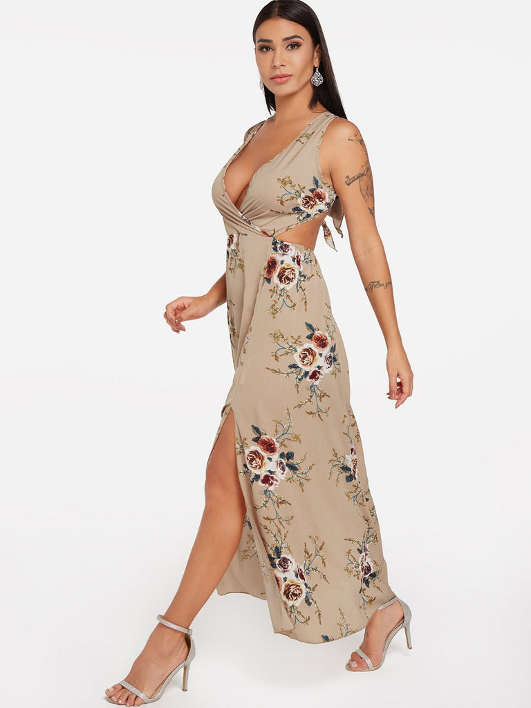 Ladies Khaki Maxi Dresses
