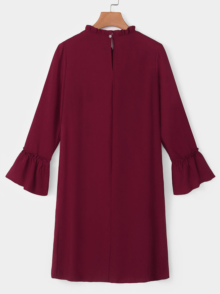 Ladies Burgundy Chiffon Dresses