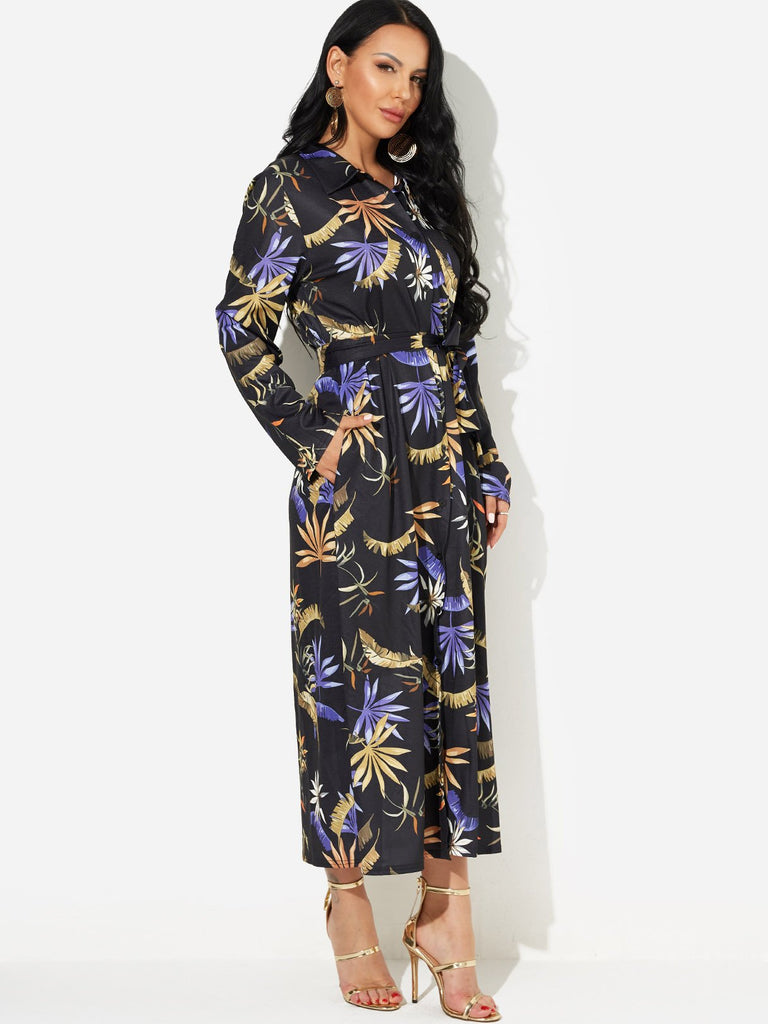 Ladies Black Floral Dresses