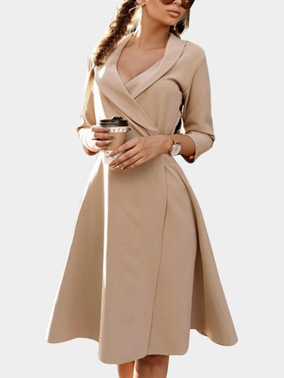 Ladies Beige Casual Dresses