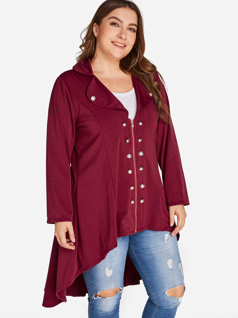 Ladies Burgundy Plus Size Coats & Jackets