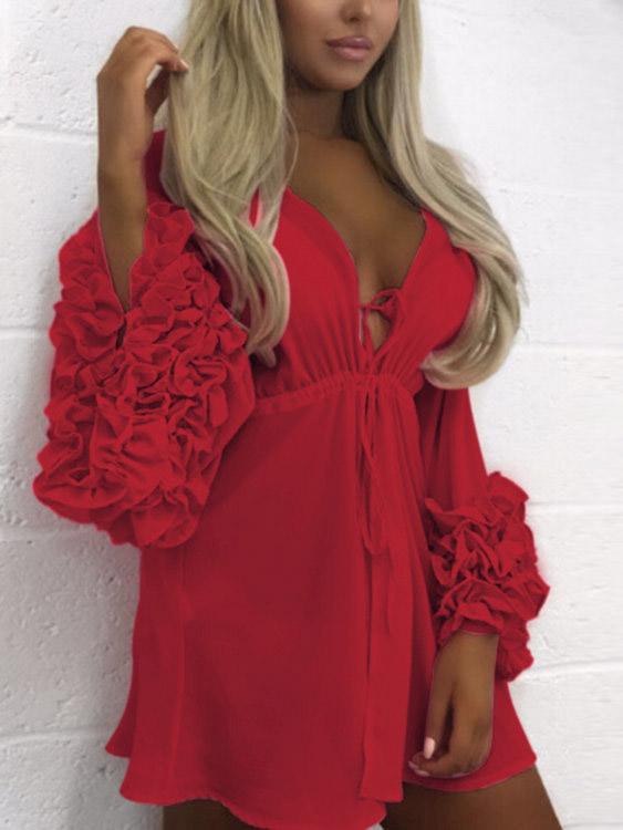 Womens Red Cover-Ups