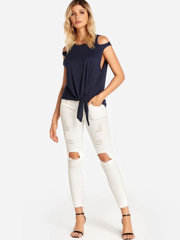 Ladies Blue Lace Top